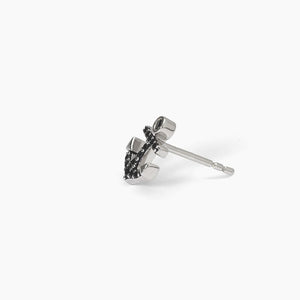 Men's silver earring with pavé anchor NAVY RULE Mabina 563701