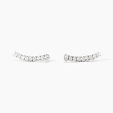 Cargar imagen en el visor de la galería, Pendientes trepadores de mujer con circonitas blancas LUNETTA Mabina 563709

