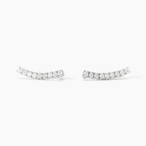 Pendientes trepadores de mujer con circonitas blancas LUNETTA Mabina 563709