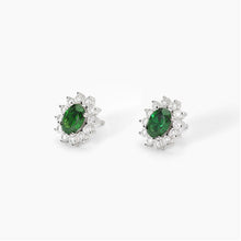 Carica l&#39;immagine nel visualizzatore di Gallery, Orecchini da donna in argento con smeraldo sintetico COOL OR RÉTRO? Mabina 563715
