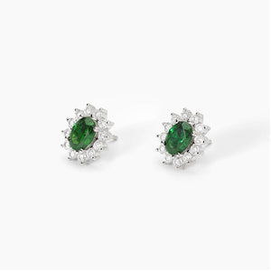 Orecchini da donna in argento con smeraldo sintetico COOL OR RÉTRO? Mabina 563715