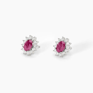 Orecchini da donna in argento con rubino sintetico ovale COOL OR RÉTRO? Mabina 563717