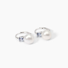 Carica l&#39;immagine nel visualizzatore di Gallery, Orecchini da donna in argento con acquamarina sintetica e perle INVITO A NOZZE Mabina 563727
