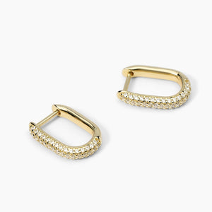 Orecchini ovali da donna in argento dorato COUTURE Mabina 563731