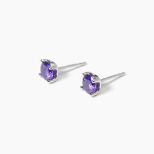 Carica l&#39;immagine nel visualizzatore di Gallery, Orecchini da donna in argento con zirconi viola SHINY Mabina 563741
