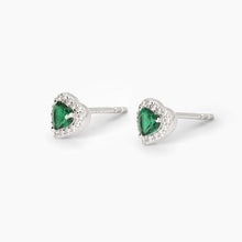 Carica l'immagine nel visualizzatore di Gallery, Orecchini da donna in argento con smeraldi sintetici taglio cuore LOVE AFFAIR Mabina 563743
