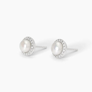 Orecchini da donna in argento con perle coltivate e zirconi MILANESIENNE Mabina 563745