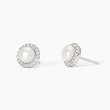 Carica l&#39;immagine nel visualizzatore di Gallery, Orecchini da donna in argento con perle coltivate e zirconi MILANESIENNE Mabina 563745
