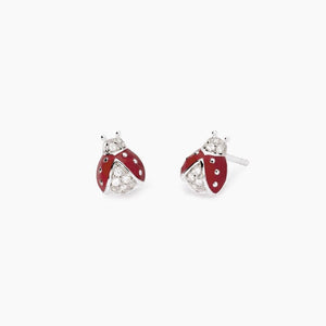 Orecchini da donna in agento con coccinella smaltata Mabina 563781