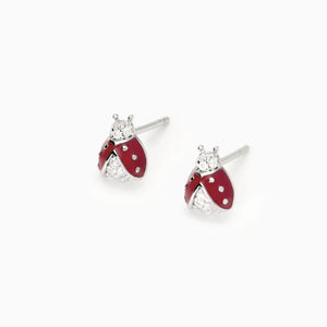 Orecchini da donna in agento con coccinella smaltata Mabina 563781