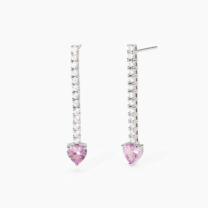 Orecchini da donna con zirconi bianchi e rosa TENNIS CLUB Mabina 563801