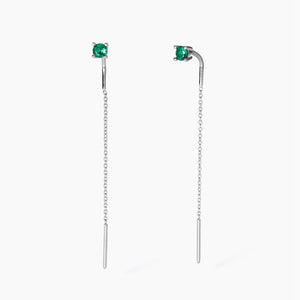 Orecchini pendenti da donna con smeraldo sintetico Shiny Mabina 563822
