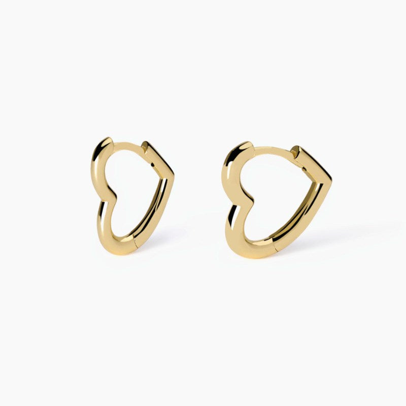 Orecchini da donna placcati oro a cerchio a forma di cuore Mabina 563836