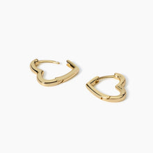 Load image into Gallery viewer, Orecchini da donna placcati oro a cerchio a forma di cuore Mabina 563836
