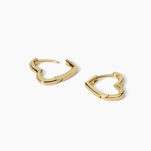 Orecchini da donna placcati oro a cerchio a forma di cuore Mabina 563836