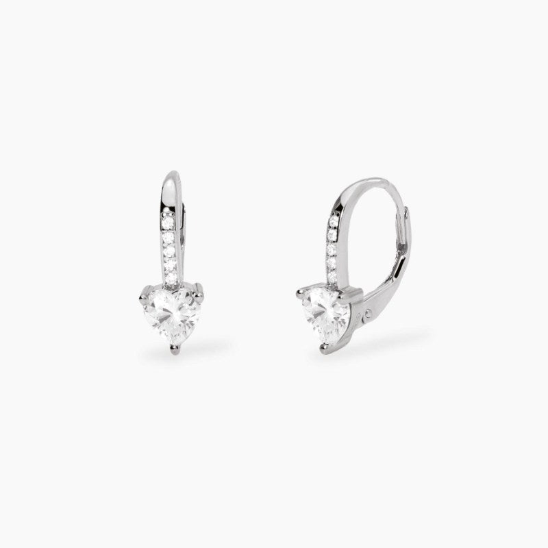 Orecchini da donna in argento a monachella con zirconi Rouge Mabina 563856