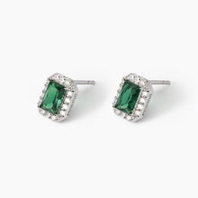 Carica l&#39;immagine nel visualizzatore di Gallery, Orecchini da donna a lobo con zirconi e smeraldo sintetico Cool or Rétro? Mabina 563865
