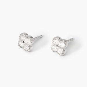 Orecchini da donna in argento con fiore in zirconi Jasmine 563870