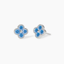 Carica l&#39;immagine nel visualizzatore di Gallery, Orecchini da donna in argento con fiore azzurro Jasmine Mabina 563872
