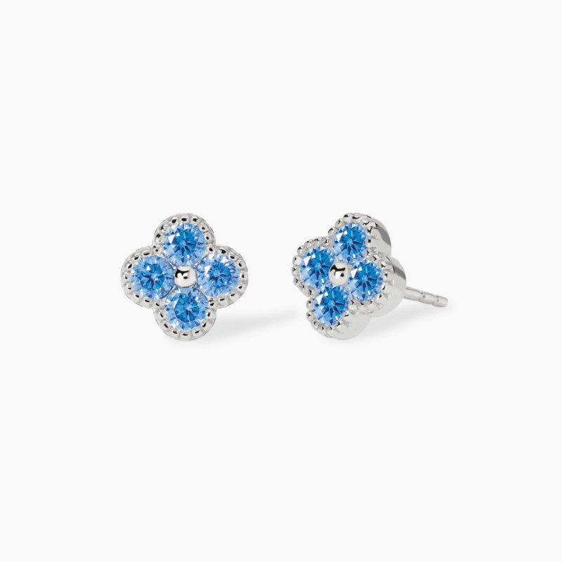 Orecchini da donna in argento con fiore azzurro Jasmine Mabina 563872