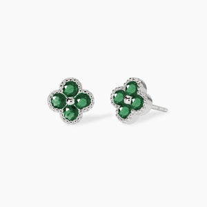 Orecchini da donna in argento con fiore verde Jasmine Mabina 563873