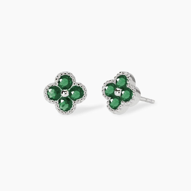 Orecchini da donna in argento con fiore verde Jasmine Mabina 563873