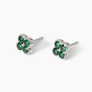 Orecchini da donna in argento con fiore verde Jasmine Mabina 563873