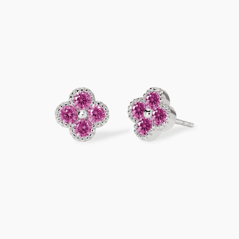Orecchini da donna in argento con fiore rosa Jasmine Mabina 563874
