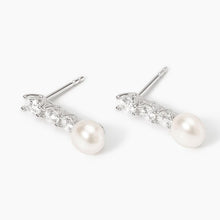Carica l&#39;immagine nel visualizzatore di Gallery, Orecchini da donna in argento con zirconi e perle JULIETTE Mabina 563926
