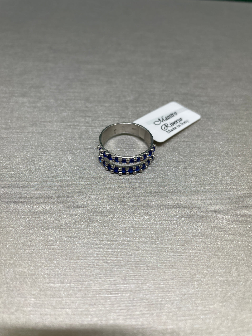 Anello La Bella Stagione in Argento 925 Maestro Riverso AnSt09/Blu misura 13