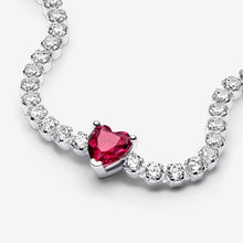 Cargar imagen en el visor de la galería, Bracciale Tennis con Cuore Rosso
