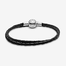 Carica l'immagine nel visualizzatore di Gallery, Bracciale in Pelle Nero Doppio
