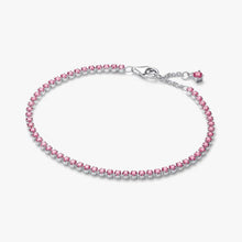 Carica l'immagine nel visualizzatore di Gallery, Bracciale Tennis con Pietre Rosa Piccole
