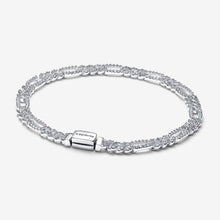 Load image into Gallery viewer, Bracciale Catena Maglia Cubana Pavè con Ovali
