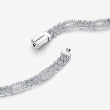 Load image into Gallery viewer, Bracciale Catena Maglia Cubana Pavè con Ovali
