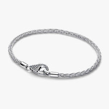 Cargar imagen en el visor de la galería, Bracciale Maglia Coda di Volpe con Chiusura Pavè Argento Sterling 925
