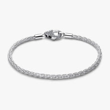 Cargar imagen en el visor de la galería, Bracciale Maglia Coda di Volpe con Chiusura Pavè Argento Sterling 925
