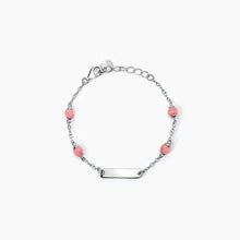 Carica l&#39;immagine nel visualizzatore di Gallery, Braccialebimba personalizzabile in argento con corallo BABY Mabina 533783
