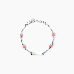 Braccialebimba personalizzabile in argento con corallo BABY Mabina 533783