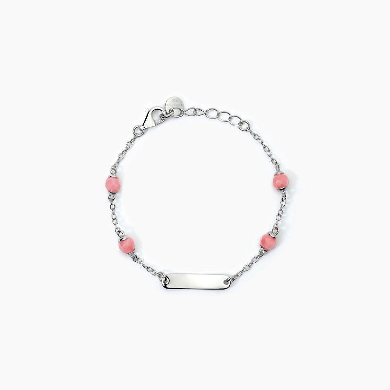 Braccialebimba personalizzabile in argento con corallo BABY Mabina 533783