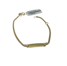 Carica l&#39;immagine nel visualizzatore di Gallery, Bracciale in oro giallo 9kt con targa da incidere per bimbo codice 9KT/ORO1014
