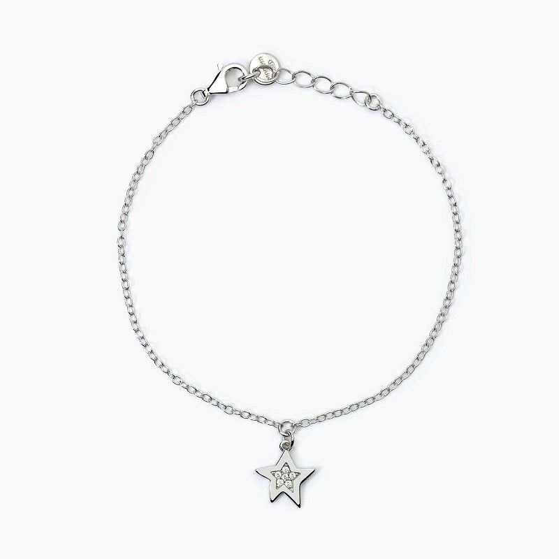 Silver girl bracelet with star and zircons STELLA STELLINA Mabina 533779