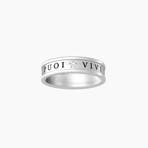 Women's ring with crystal and phrase 721001