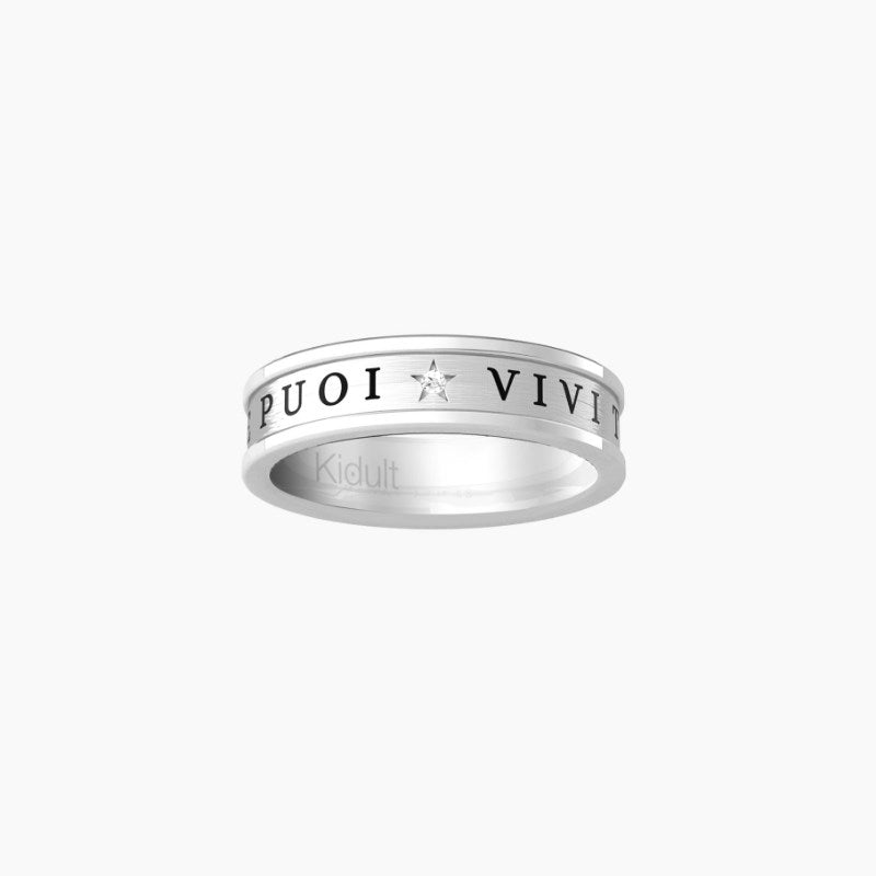 Women's ring with crystal and phrase 721001