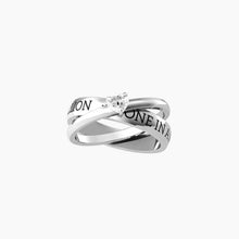 Load image into Gallery viewer, Intertwined ring with zircon and phrase 721004

