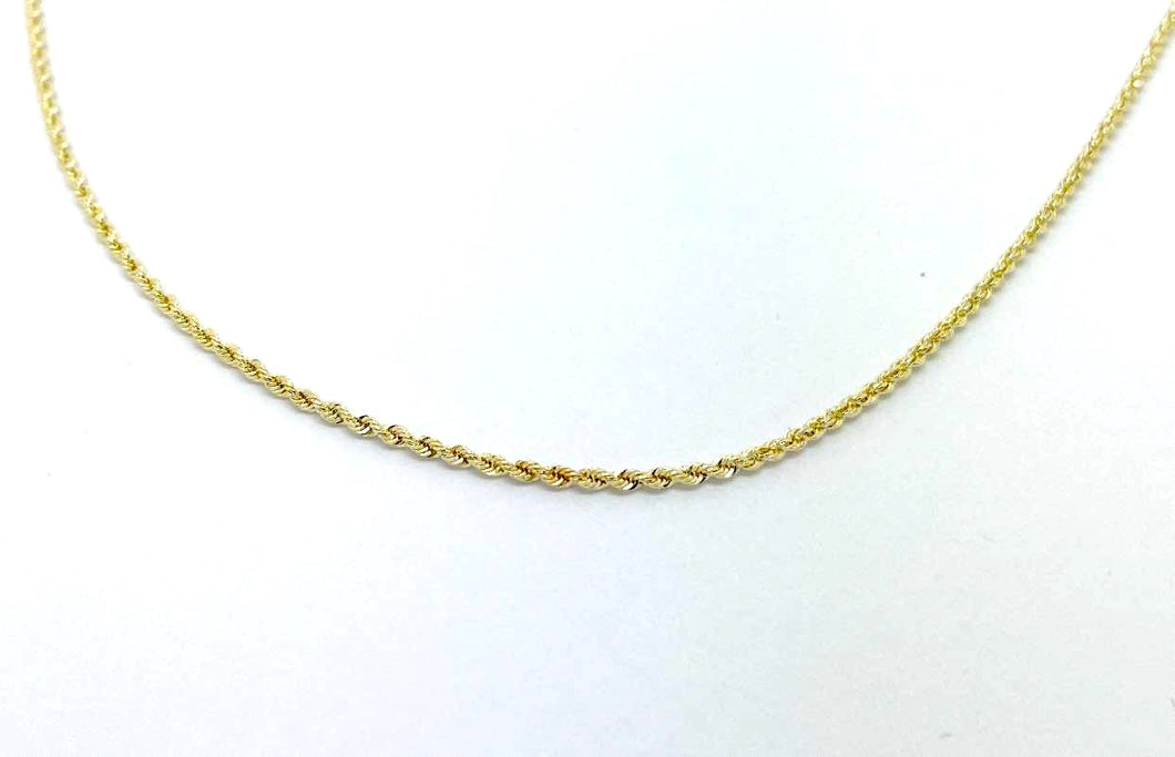 Cadena de cuerda en oro amarillo de 18 kt (750 m) 45 cm art 72109