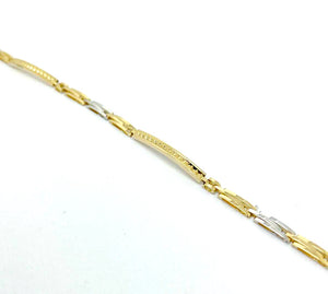 Semi-rigid two-tone bracelet in 18kt white and yellow gold g.5.18 art 72113