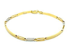 Load image into Gallery viewer, 72115 SEMI-RIGID BRACELET 18 KT YELLOW AND WHITE GOLD (750M) g.4.90
