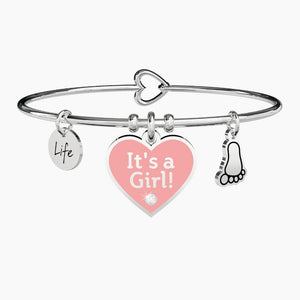 Bracciale da donna in acciaio con cuore e piedino Kidult 731710
