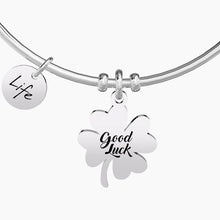 Carica l'immagine nel visualizzatore di Gallery, Bracciale da donna in acciaio ciondolo quadrifoglio Kidult 731750
